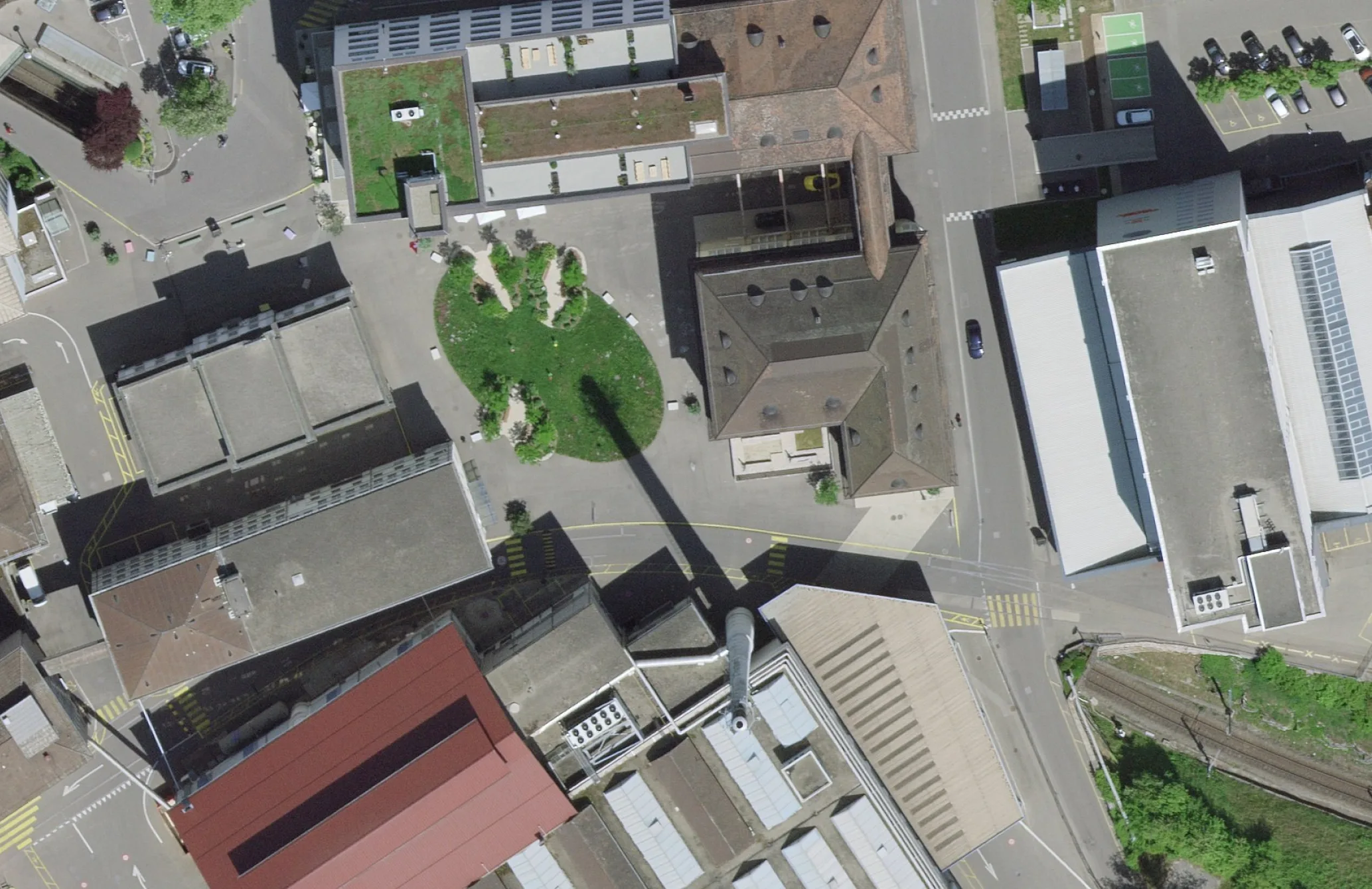 Aerial photograph of the square