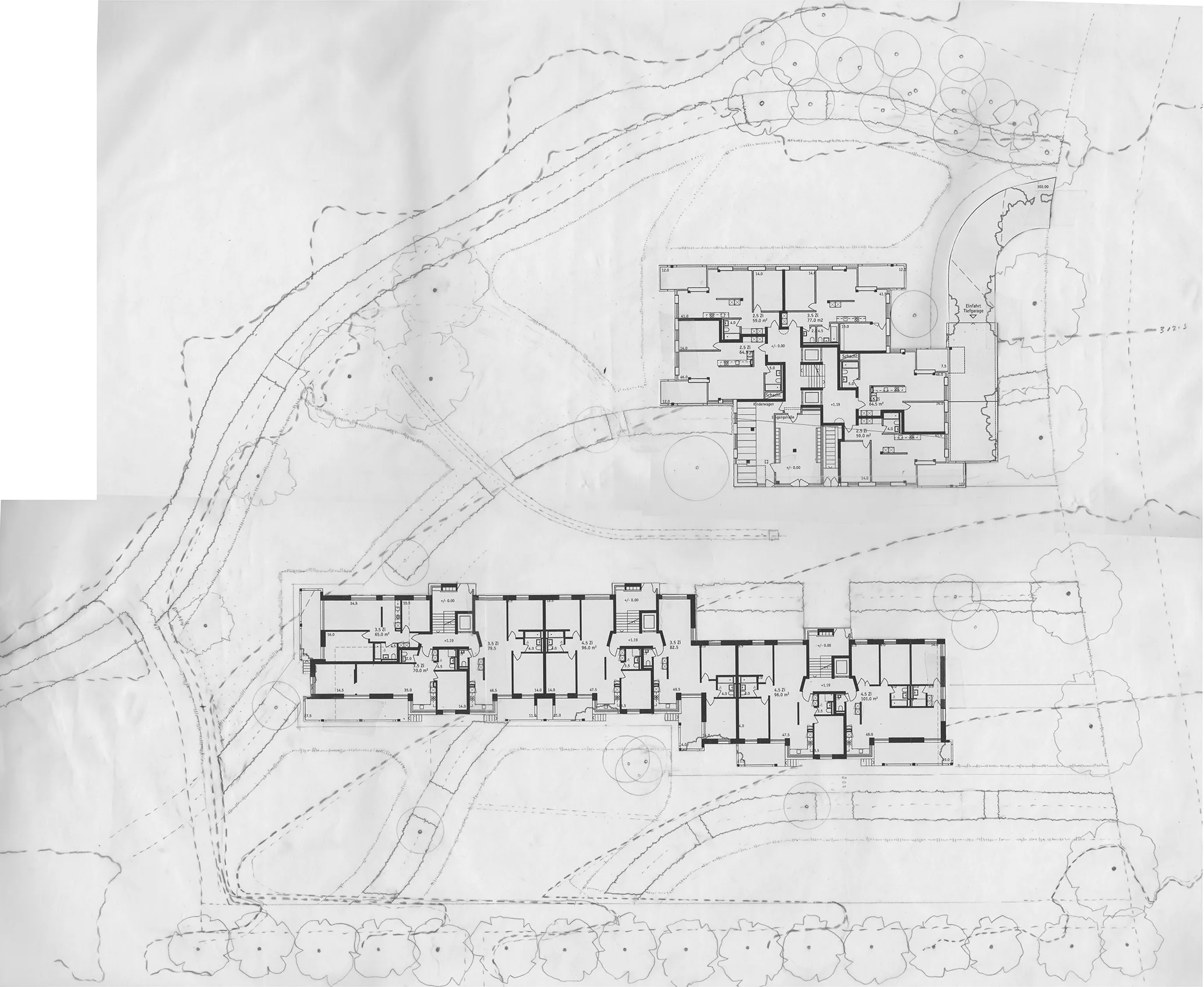 1:200 sketch plan of the project at competition phase