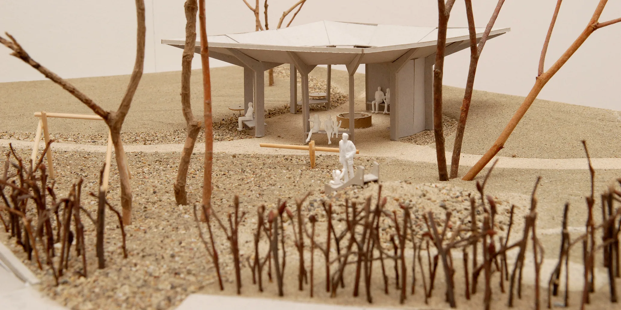 1:50 study model for pavilion and play area