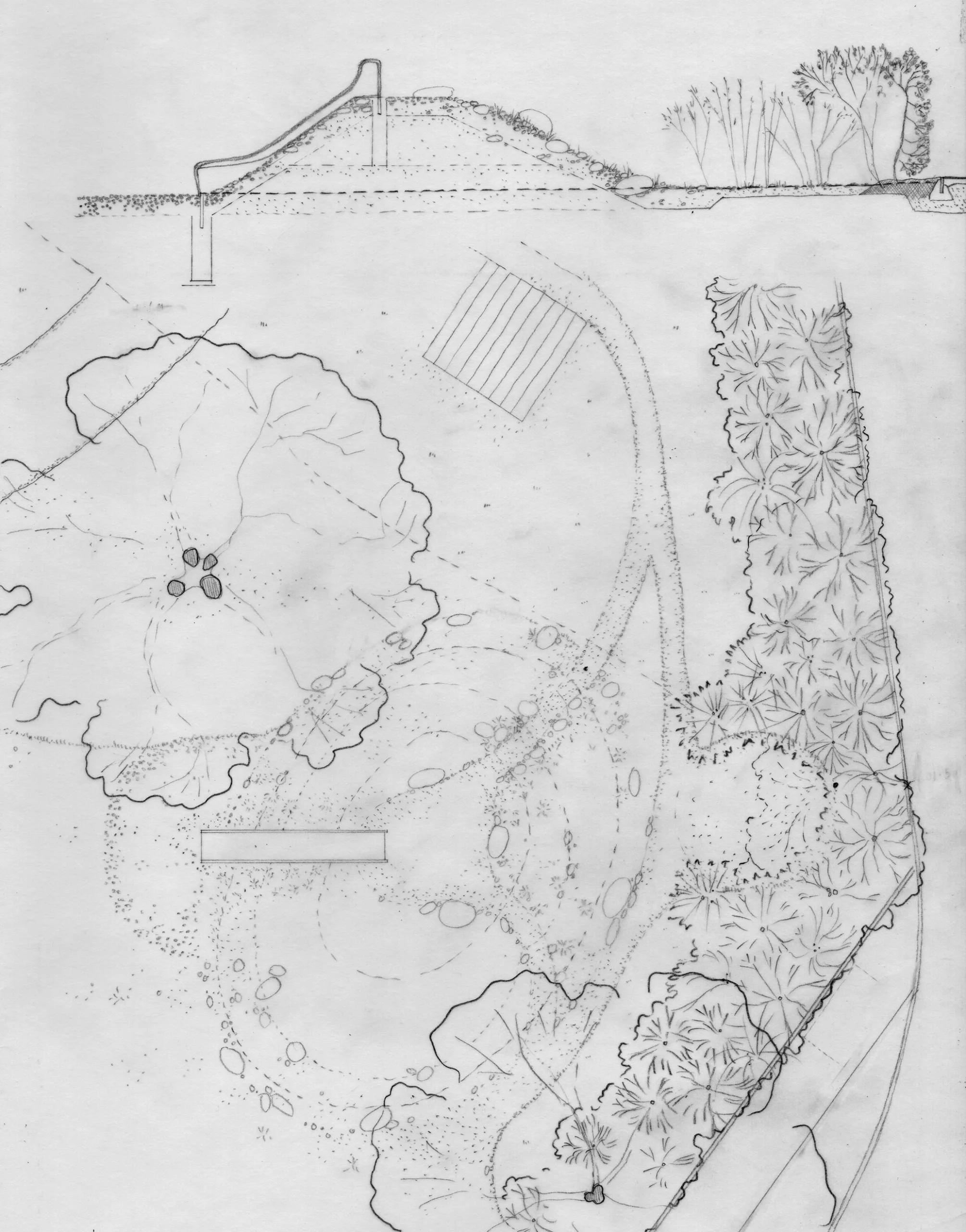 Detail drawing of proposed close-to-nature play area