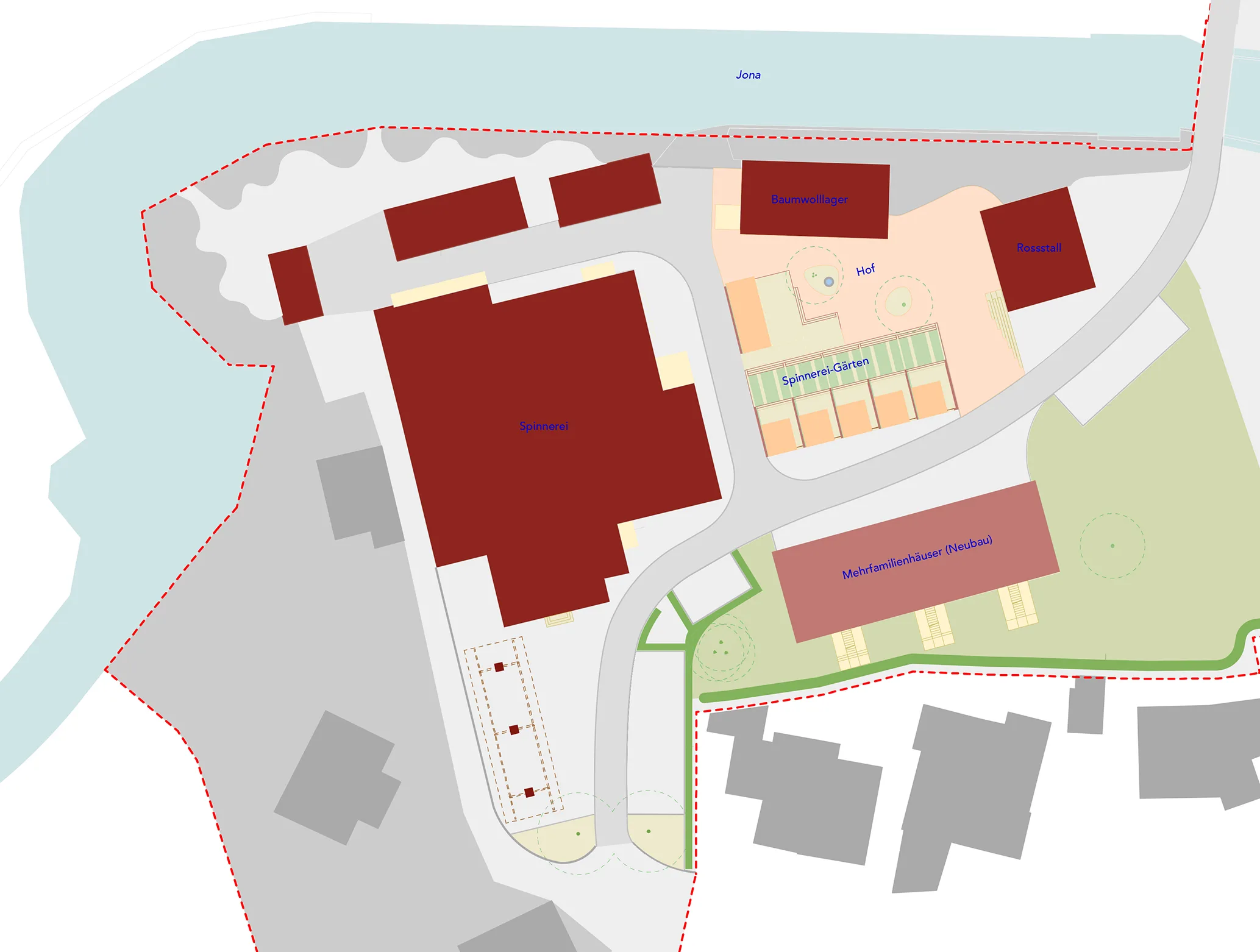 1:500 site plan with project