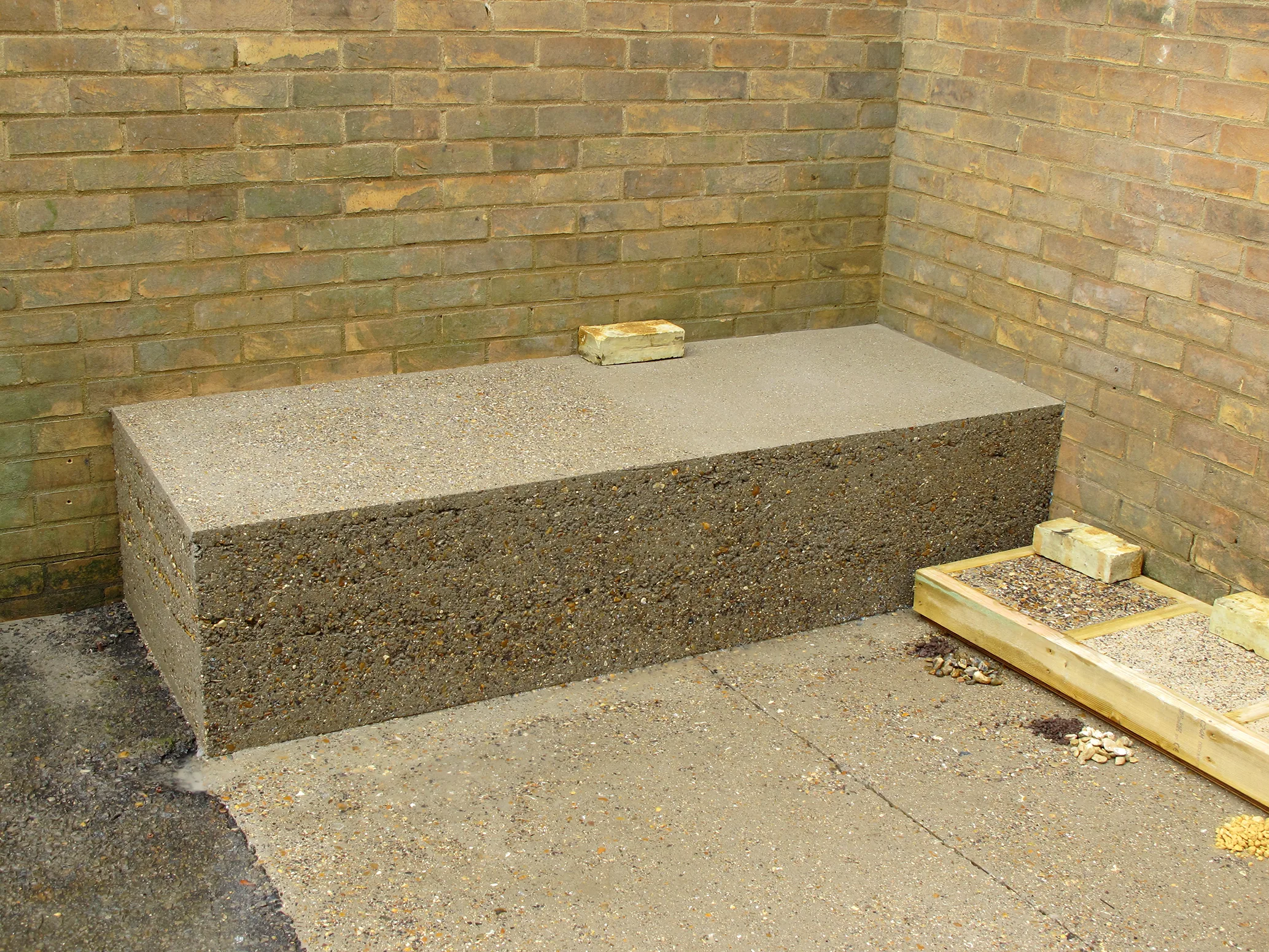 Photograph of Roman concrete bench mock-up
